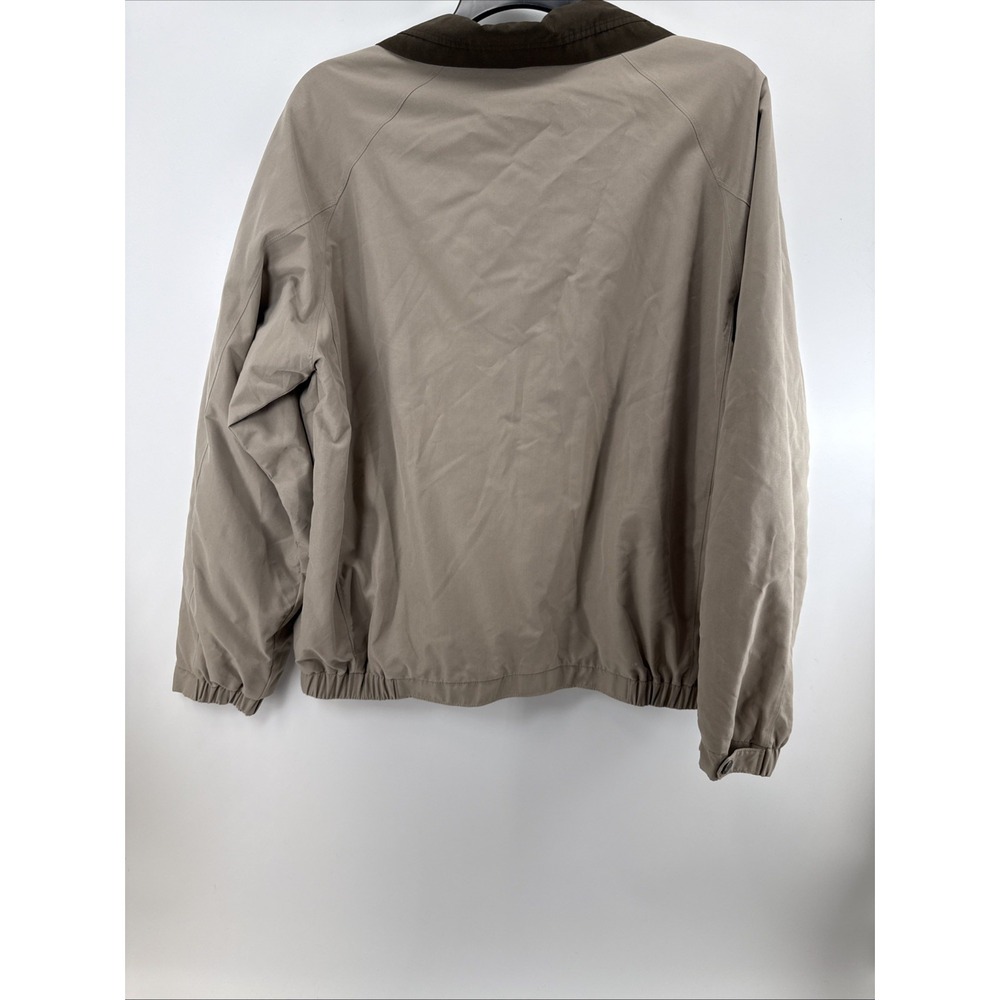 Perry Ellis Portfolio Tan Microfiber Jacket Full Zip Mesh Lined Mens Large - Picture 7 of 9